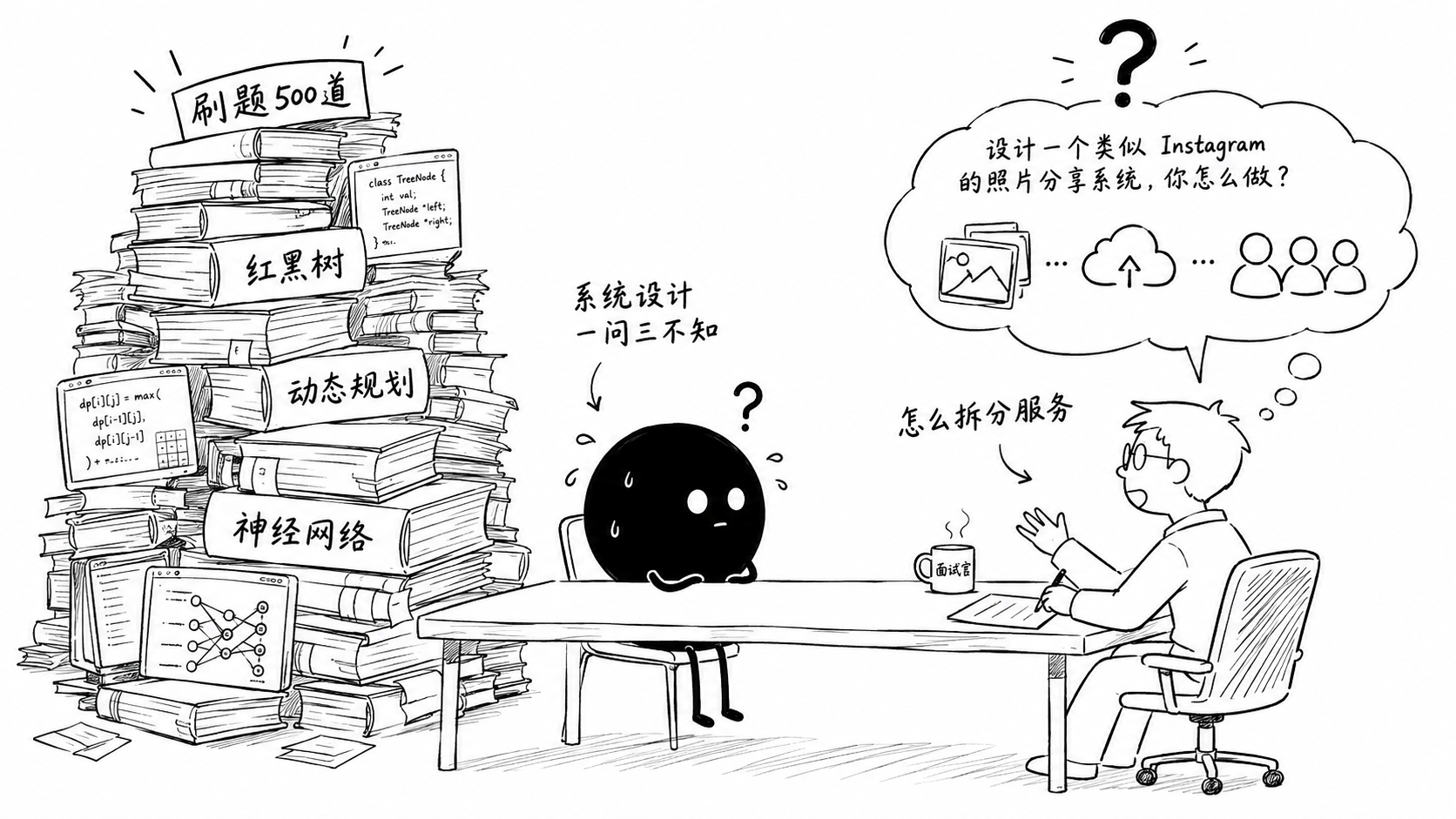 插图：面试痛点