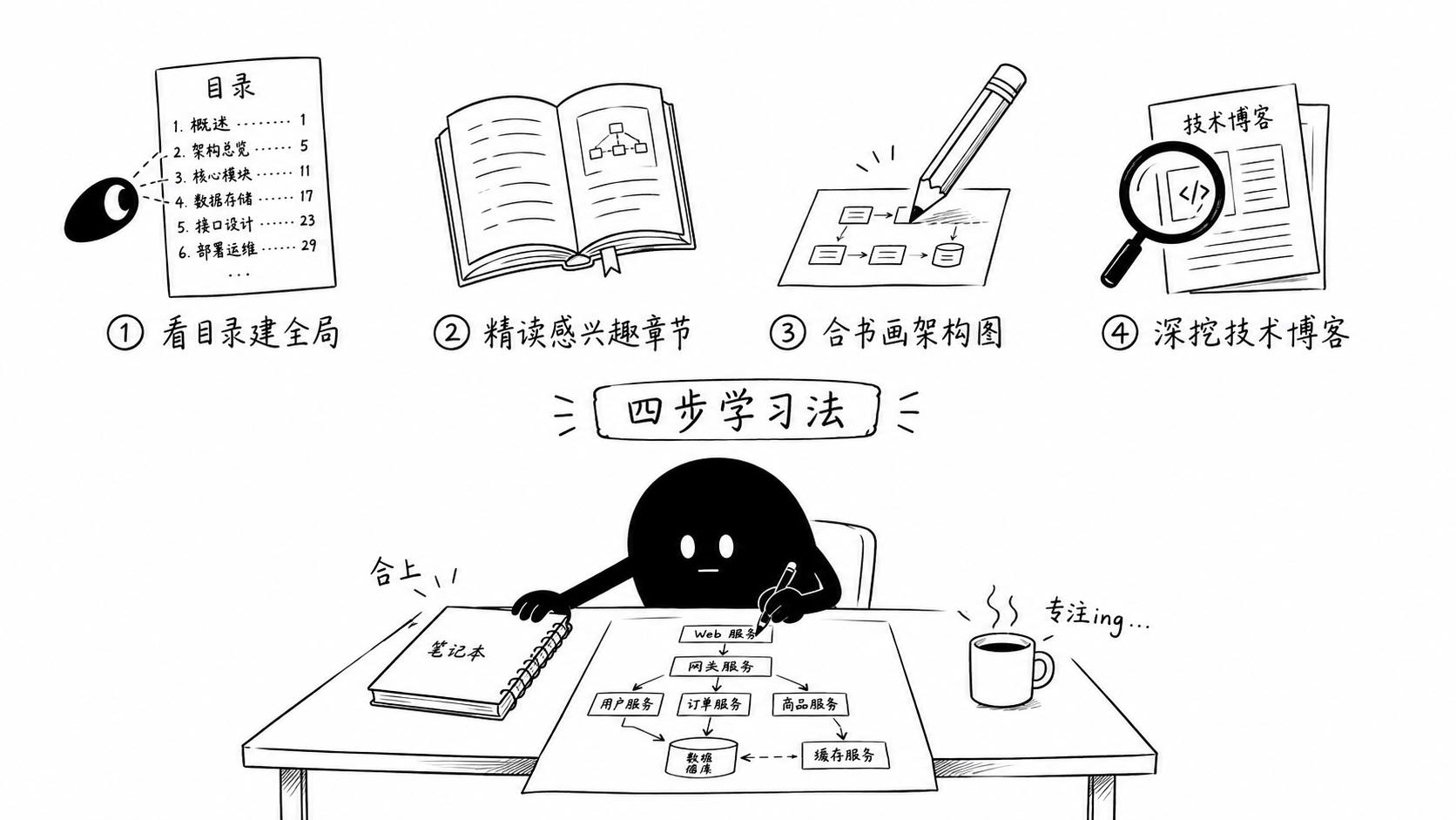 插图：四步学习法